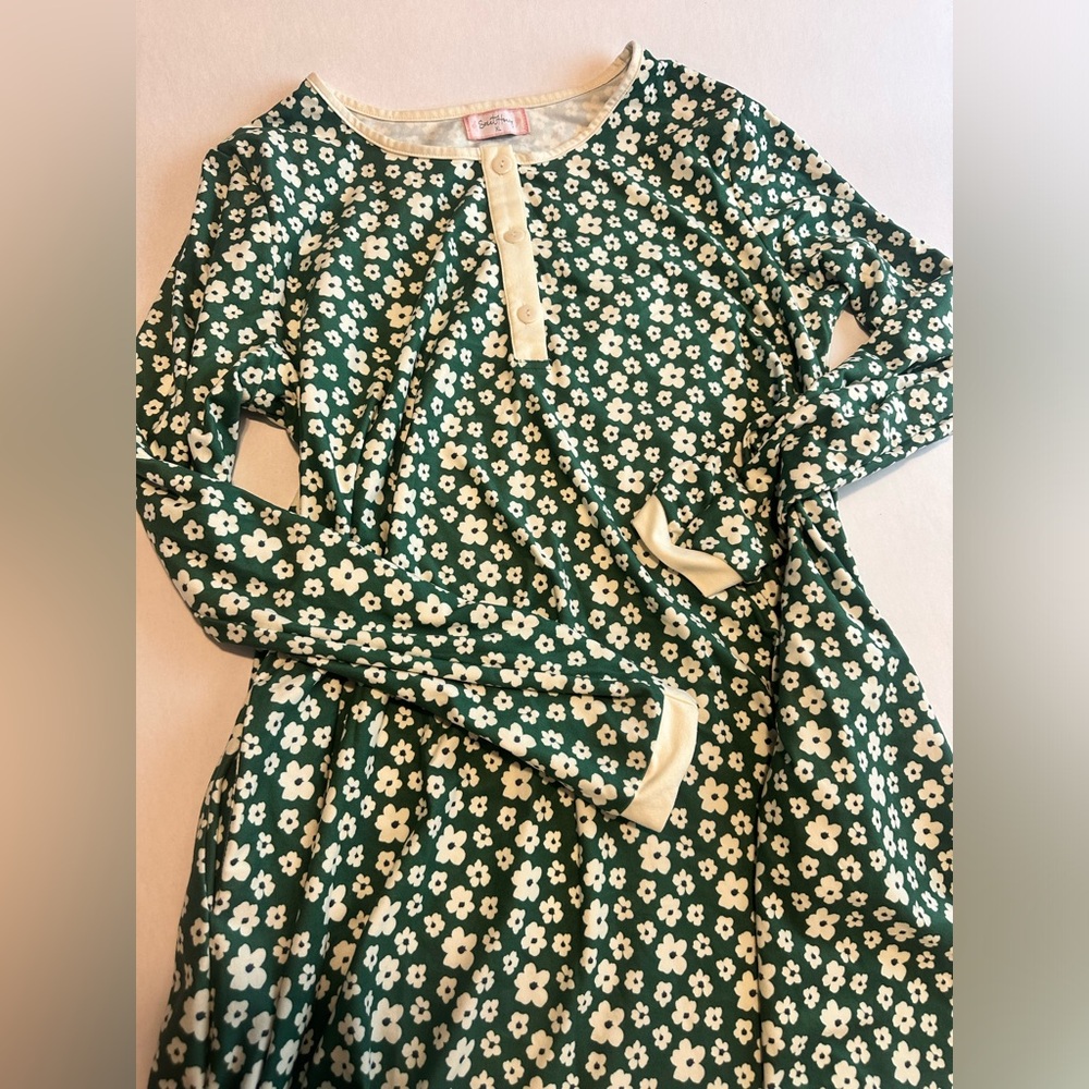 SweetHoney Green Floral Nightgown with Cream Trim - Picture 7 of 10